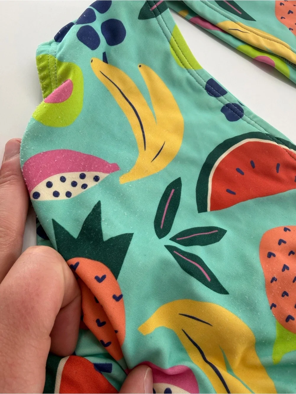 Hanna Andersson Printed Easy 2pc Set Swimsuit Swim Fruit Salad Teal Girls Kids